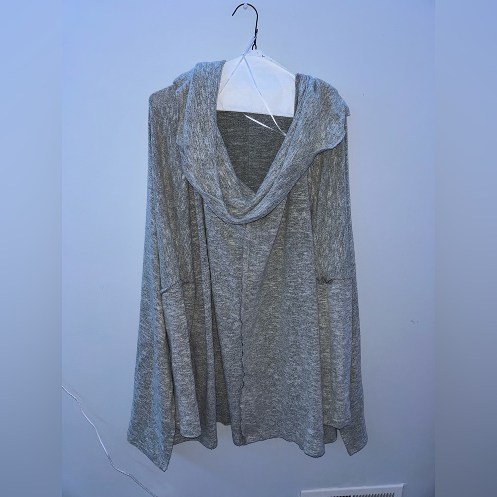 Cuddl Duds Heather Gray Cowl Neck Sweater